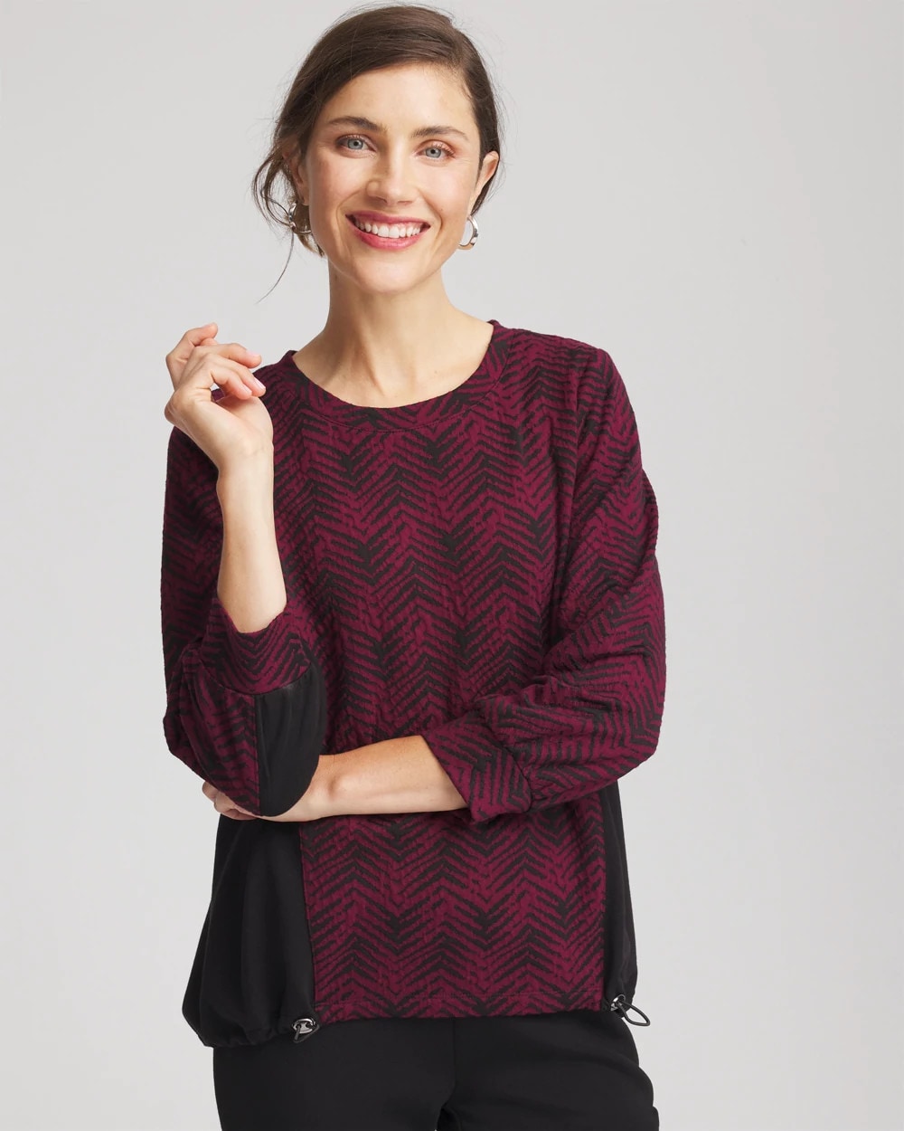 CHIEKO＋ jacquard pull over Zenergy® Jacquard Bungee Top | Chico's